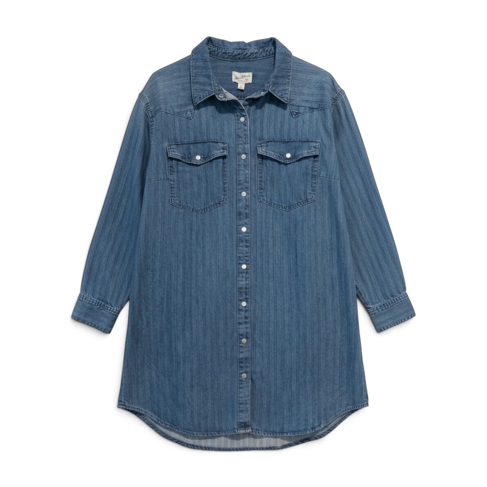 Universal Thread Denim Dress Women L Country Western Coastal Cowgirl Chic NWT